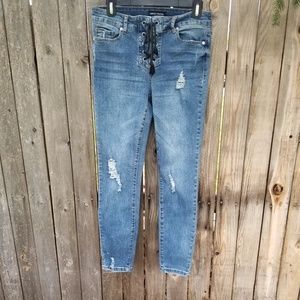 ASHLEY MASoN  skinny  corset lace up  jeans  s 7